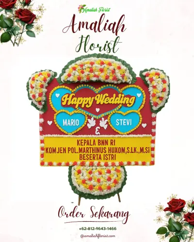 Karangan Papan Bunga Pernikahan di Cilenggang